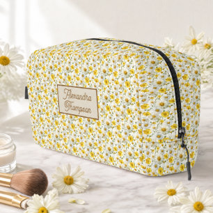 Trousse De Toilette Motif de fleurs sauvages jaunes Monogramme Nom