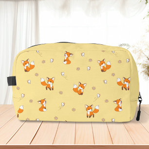 Trousse De Toilette Motif de mignons petits renards sur jaune