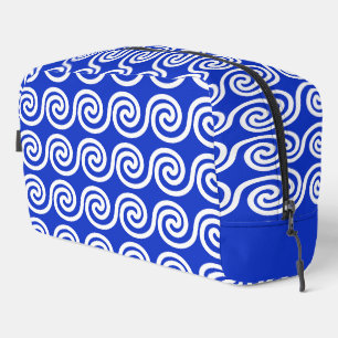 Trousse De Toilette Motif de vagues clés Méandre grec Bleu