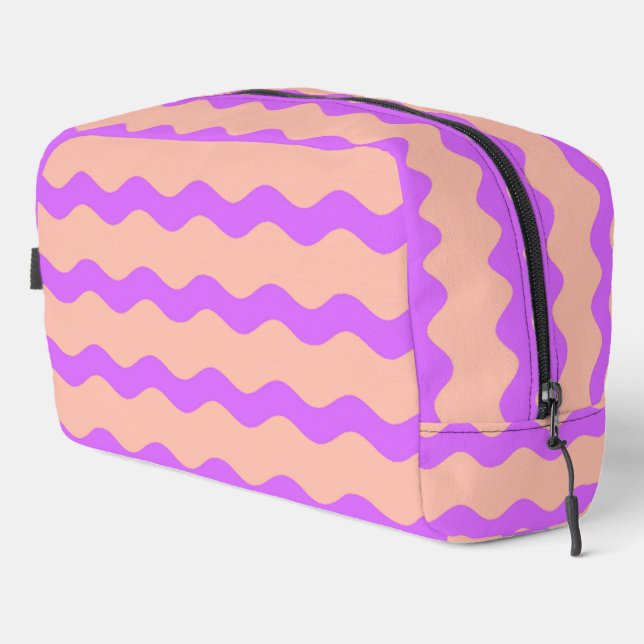 Trousse De Toilette Motif des vagues rose et violet (Coin droit)