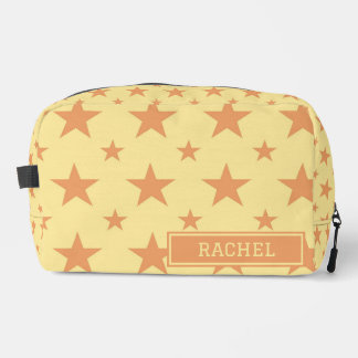 Trousse De Toilette Motif Étoiles Orange Jaune Cosmétique Constellatio