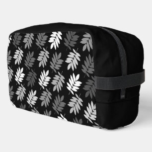 Trousse De Toilette Motif feuille aînée noir blanc gris