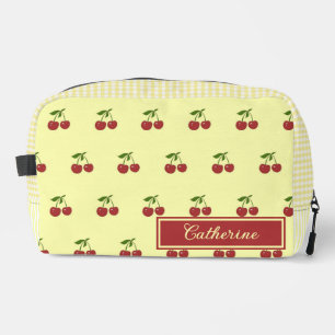 Trousse De Toilette Motif Gingham Cerise Jaune Simple Fruit Rouge
