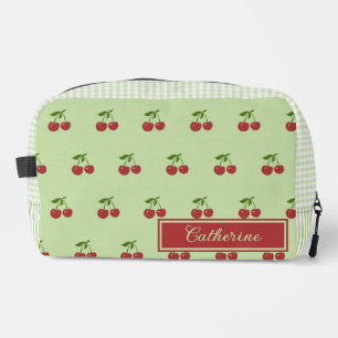 Trousse De Toilette Motif Gingham Cerise Vert & Rouge Fruit Simple