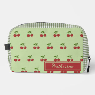 Trousse De Toilette Motif Gingham Cerise Vert & Rouge Fruit Simple