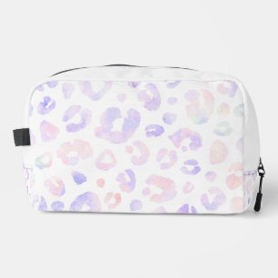 Trousse De Toilette Motif léopard blanc métallique