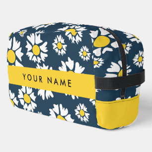 Trousse De Toilette Motif Marguerite, Marguerites Blanches, Votre Nom