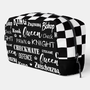 Trousse De Toilette Motif noir et blanc de joueur d'échecs