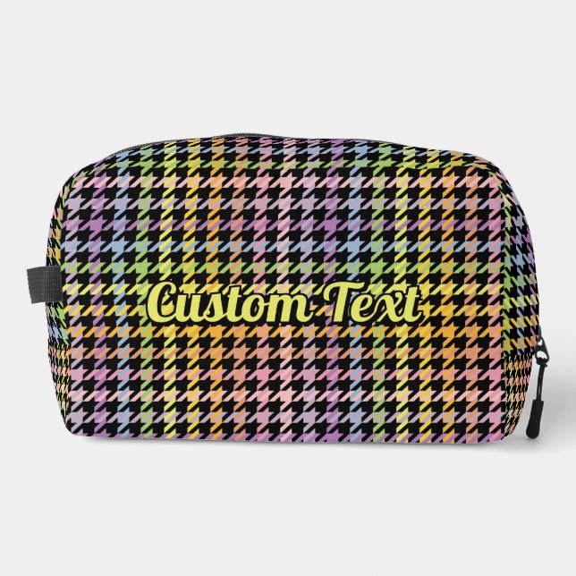 Trousse De Toilette Motif Rainbow Houndstooth (Recto)