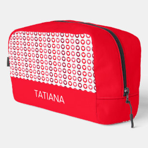 Trousse De Toilette Motif sans couture de cœurs rouges et roses