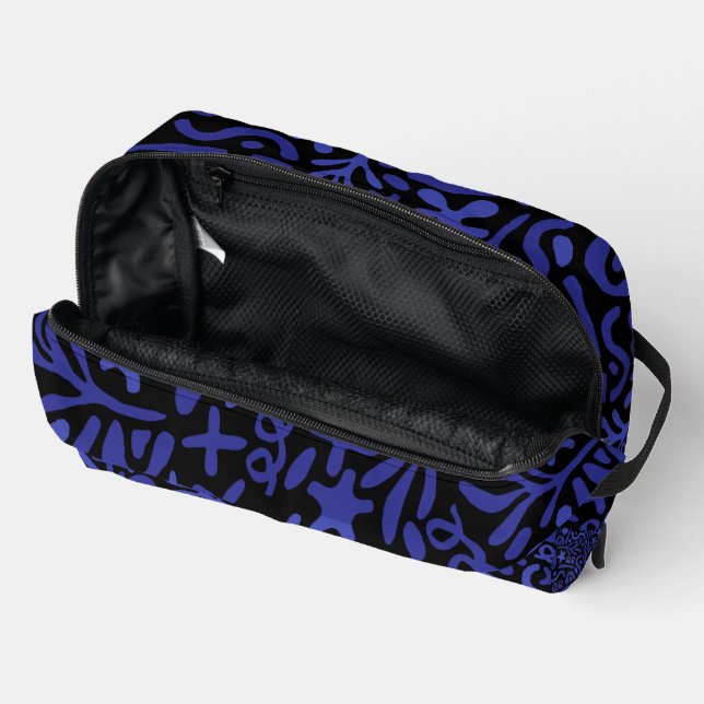 Trousse De Toilette motif transparent abstrait bleu (Ouvrir)