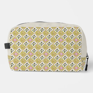 Trousse De Toilette Motif tribal géométrique moderne olive et magenta
