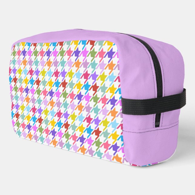 Trousse De Toilette Multicolor Houndstooth+Motif blanc (Coin gauche)