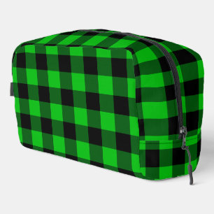 Trousse De Toilette Noir et Vert à Carreaux