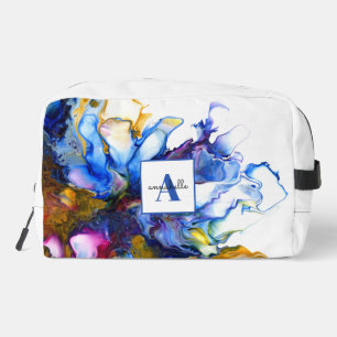 Trousse De Toilette Nom de l'agate d'art fluide Abstrait bleu