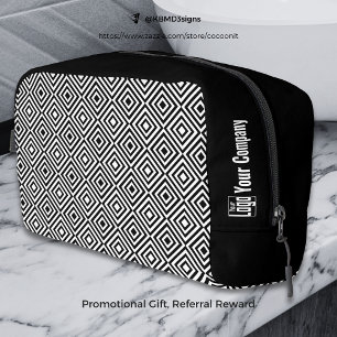 Trousse De Toilette Nom du logo de la société Promo Motif de carreaux