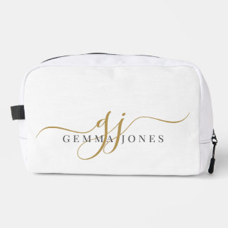Trousse De Toilette Nom du script du monogramme or