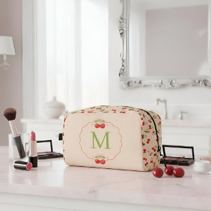 Trousse De Toilette Nom esthétique personnalisé Cerise et Ruban