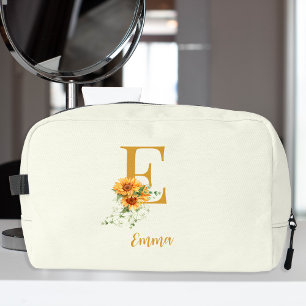 Trousse De Toilette Nom monogramme floral mignon personnalisé