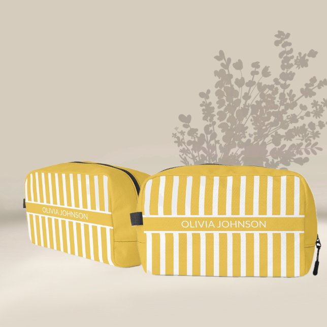 Trousse De Toilette Nom Personnalisable Jaune d'été (Créateur téléchargé)