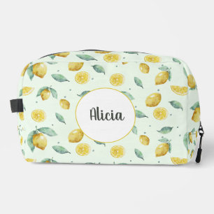 Trousse De Toilette Nom personnalisé citrons aquarelle