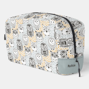 Trousse De Toilette Nom personnalisé Cute Owl Motif