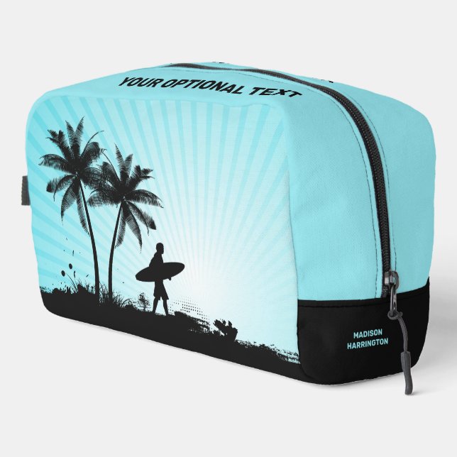 Trousse De Toilette Nom personnalisé Plage Surfer (Coin droit)