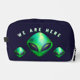 Trousse De Toilette "Nous sommes ici" tête d'alien vert
