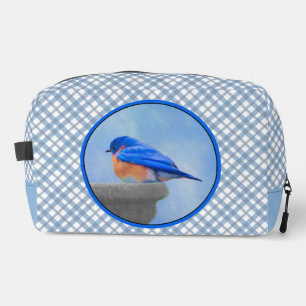 Trousse De Toilette Oiseau bleu de l'Est sur Birdbath Art original