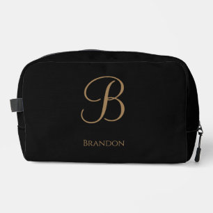 Trousse De Toilette Or noir nom personnalisé et monogramme