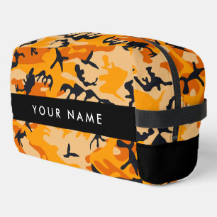 Trousse De Toilette Orange Camouflage Votre nom Personnalisez