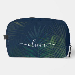 Trousse De Toilette Palmiers vert foncé motif feuille