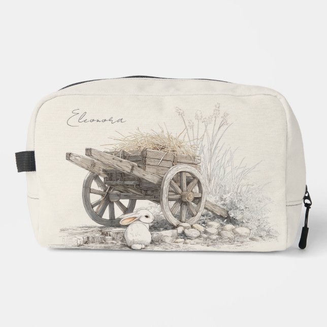 Trousse De Toilette Panier en bois rustique (Recto)