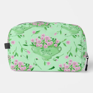 Trousse De Toilette Pansies rouges bol vert et arrière - plan