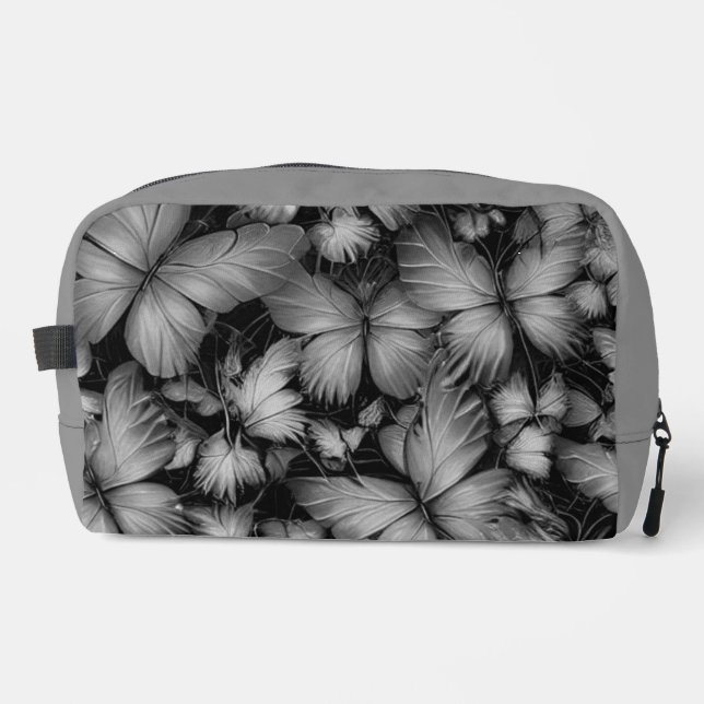Trousse De Toilette Papillon gris imprimé (Recto)