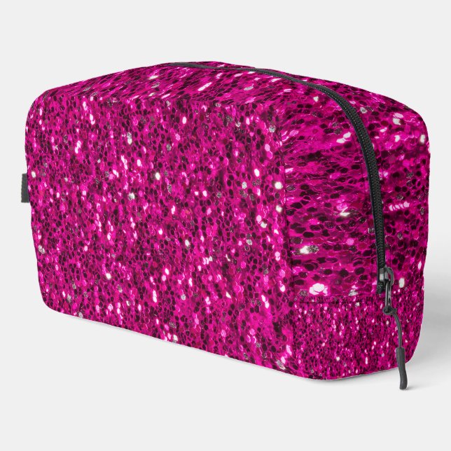 Trousse De Toilette Parties scintillant étincelante rose chaud (Coin droit)