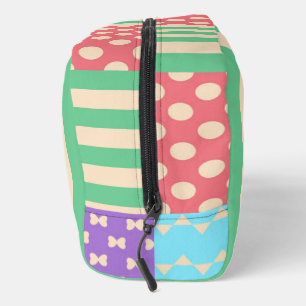 Trousse De Toilette Pastel Damier Rayure Arc-en-ciel Géométrique
