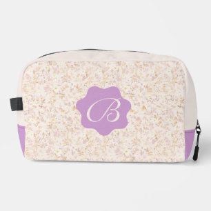 Trousse De Toilette Pastel Floral Beige Et Violet
