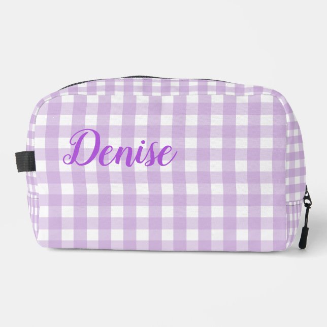 Trousse De Toilette Pastel Purple En vichy Motif (Recto)