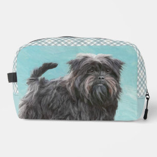 Trousse De Toilette Peinture Affenpinscher Chien Noir et Argent Art