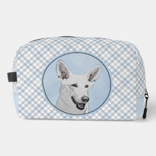 Trousse De Toilette Peinture de Berger Blanc Représentant un Chien de