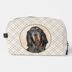 Trousse De Toilette Peinture de chien originale en noir et Tan