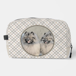 Trousse De Toilette Peinture Keeshond 2 Keeshonden Original Chien Art