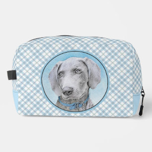Trousse De Toilette Peinture Weimaraner Gris Argent Original Chien Art