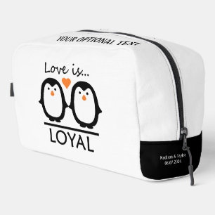 Trousse De Toilette Penguin Love noms et date personnalisés