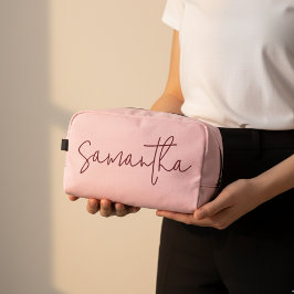 Trousse De Toilette Personalized Pink Bridesmaid Makeup Bag for Her