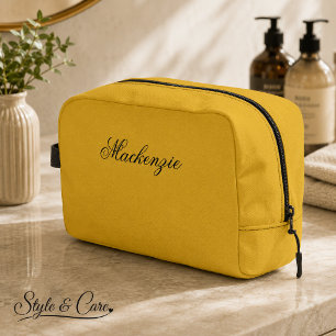 Trousse de toilette personnalisée en métal doré de
