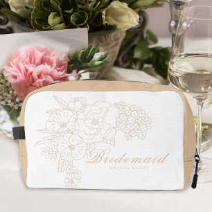 Trousse De Toilette Pivoines blanches ivoire demoiselle d'honneur roma