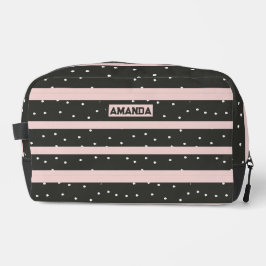 Trousse De Toilette Points et bandes personnalisés