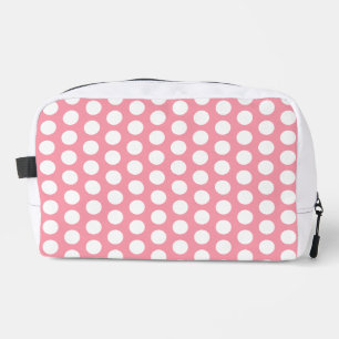 Trousse De Toilette Pois blancs pastel rose géométrique